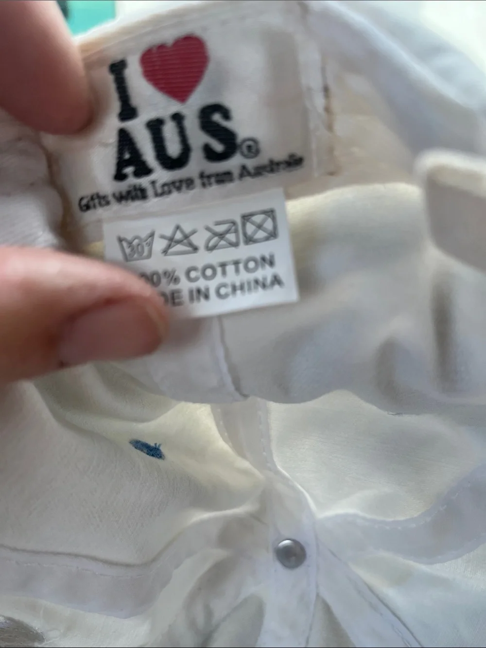 Floral AUS Embroidered Women’s Baseball Cap - White & Blue